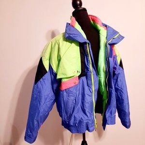 Vintage colorblock 2 in 1 ski  jacket
